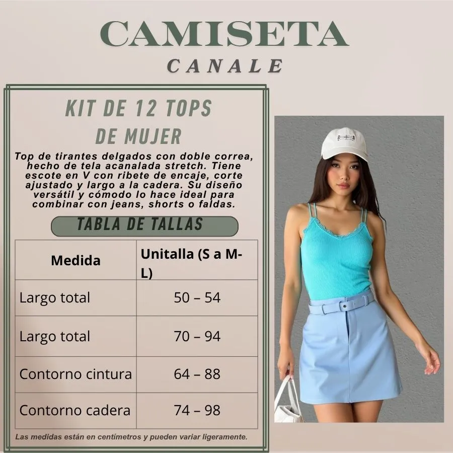TR3.0 blusa de tirantes kit 12p 4371
